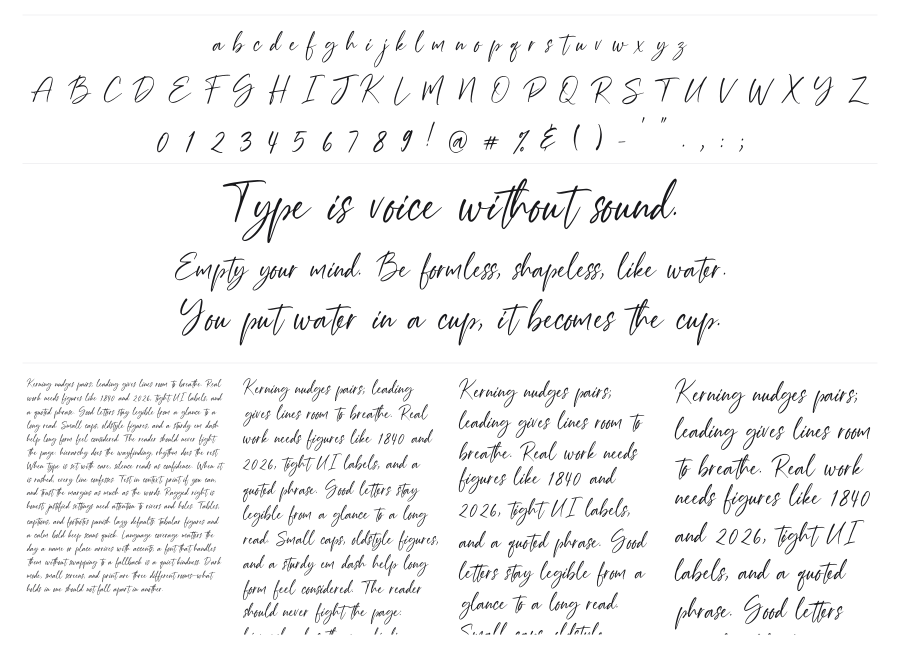 Renitta specimen sheet