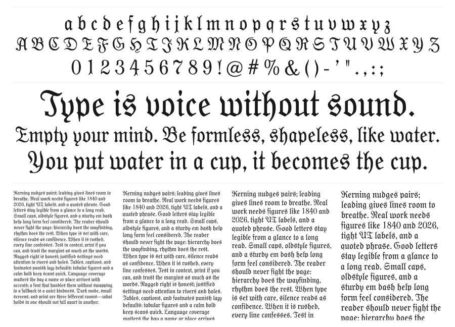 Moderne Fraktur specimen sheet