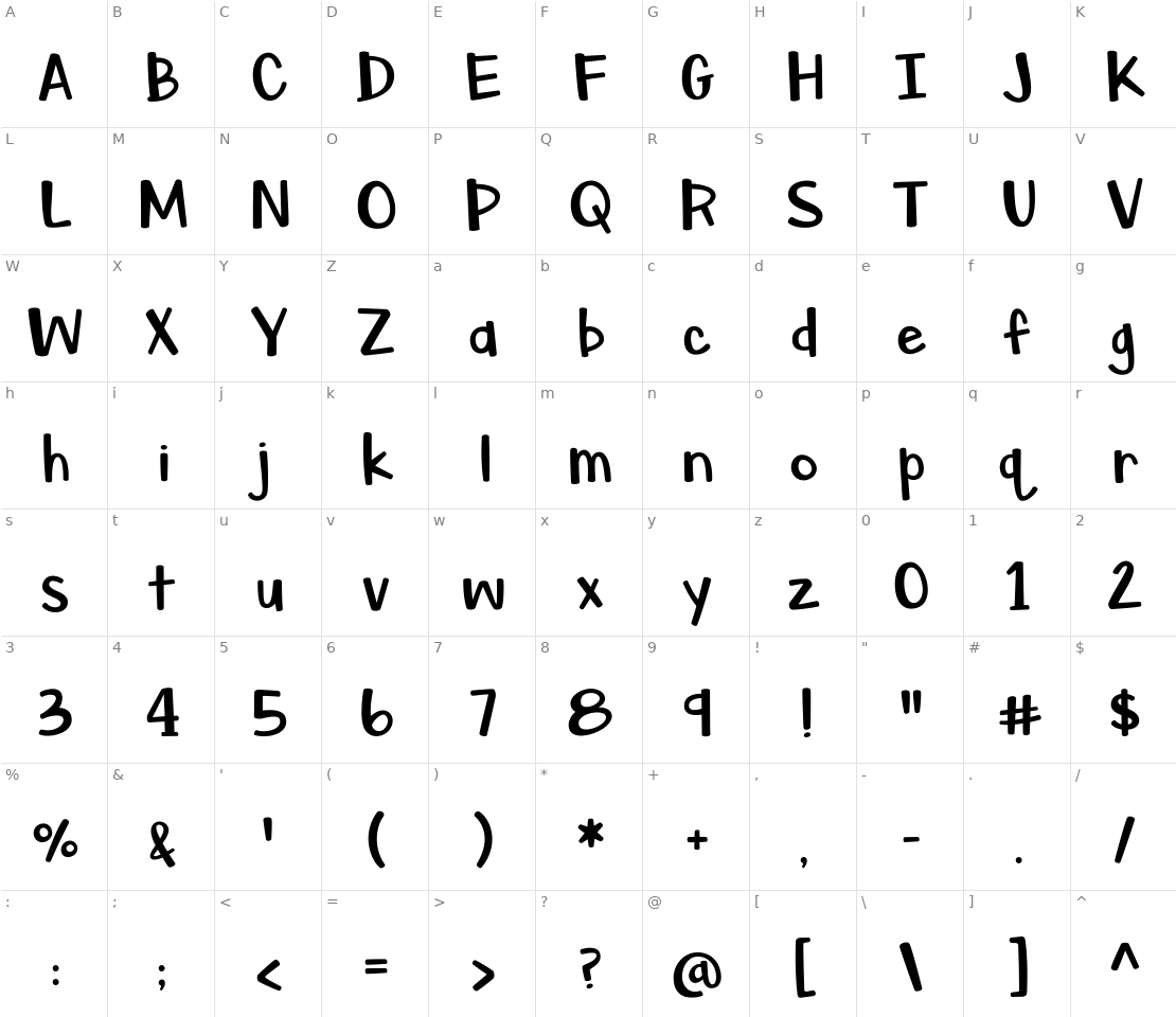 Character set for Asparagus Sprouts