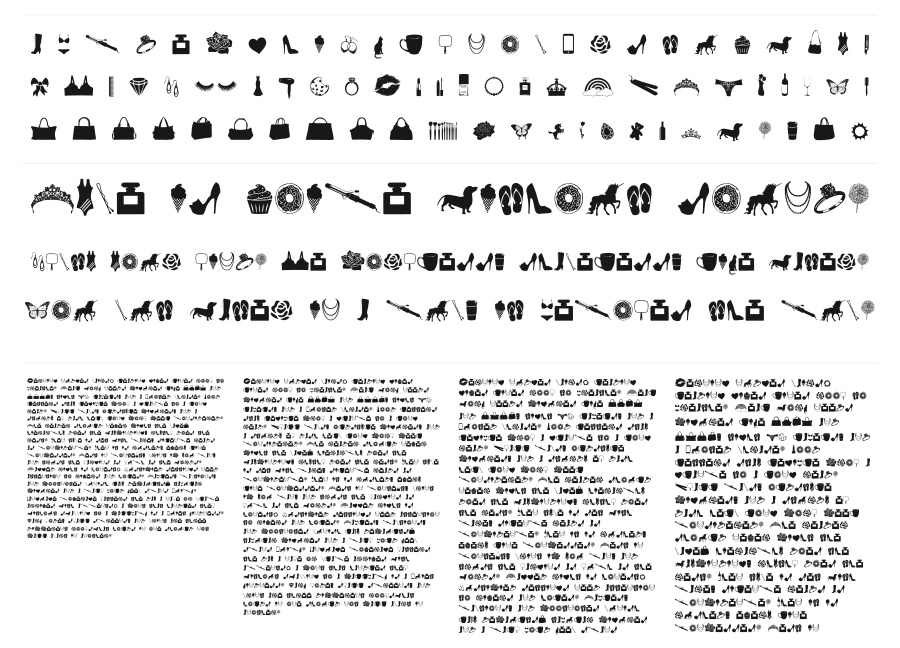 212 Girly Stuff specimen sheet