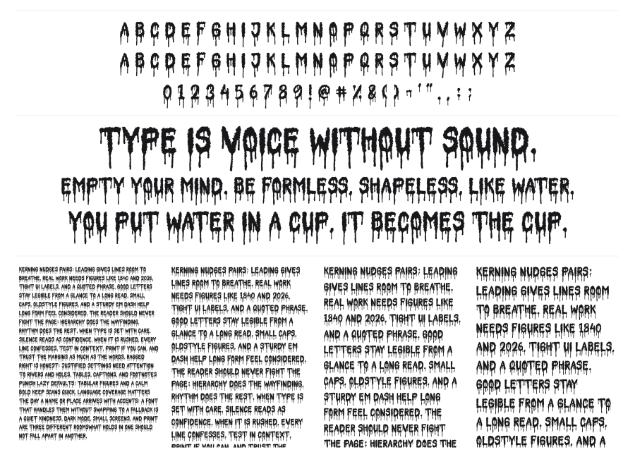 Nightmare Story specimen sheet