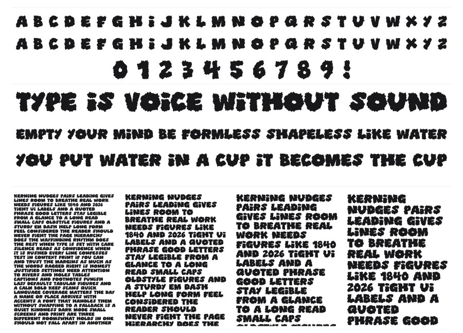 Shoplifters Unite specimen sheet