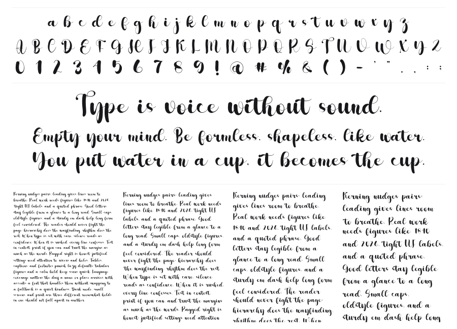 Playful specimen sheet