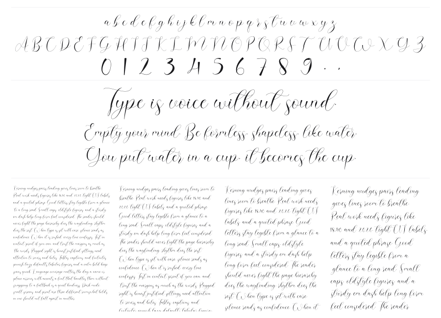 Anika specimen sheet