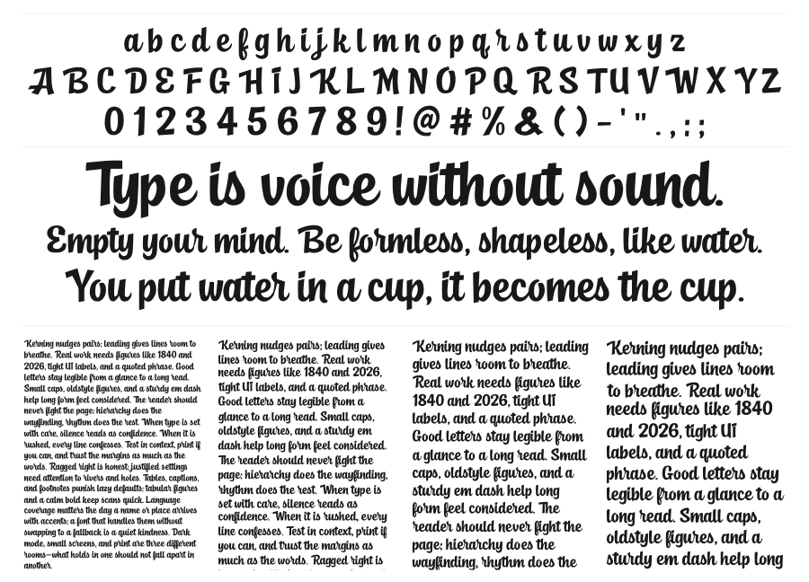 Wakeboard Studio specimen sheet