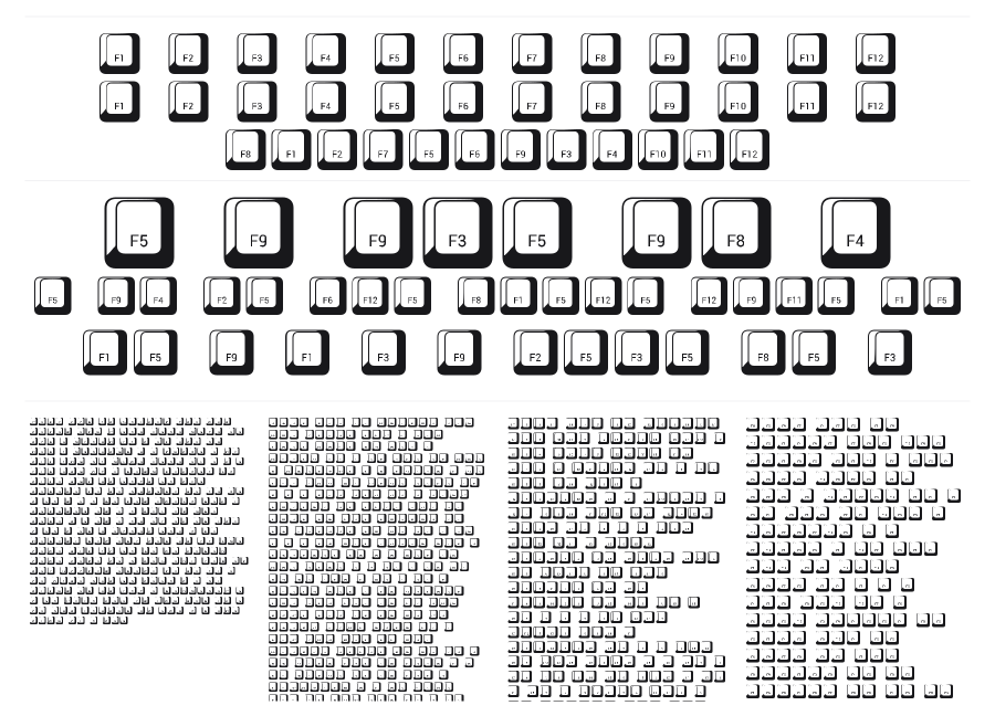 212 Keyboard specimen sheet