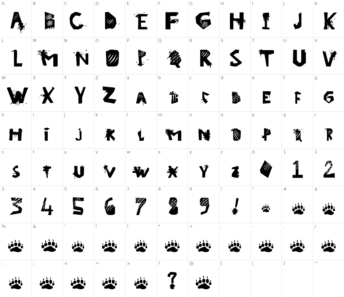 Character set for Go Wild