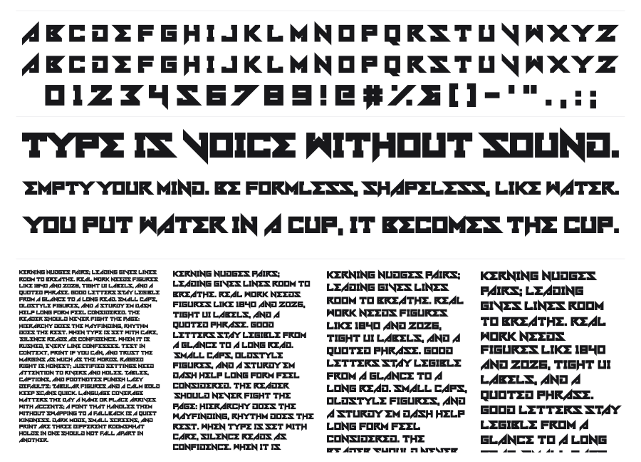 Be A St. specimen sheet