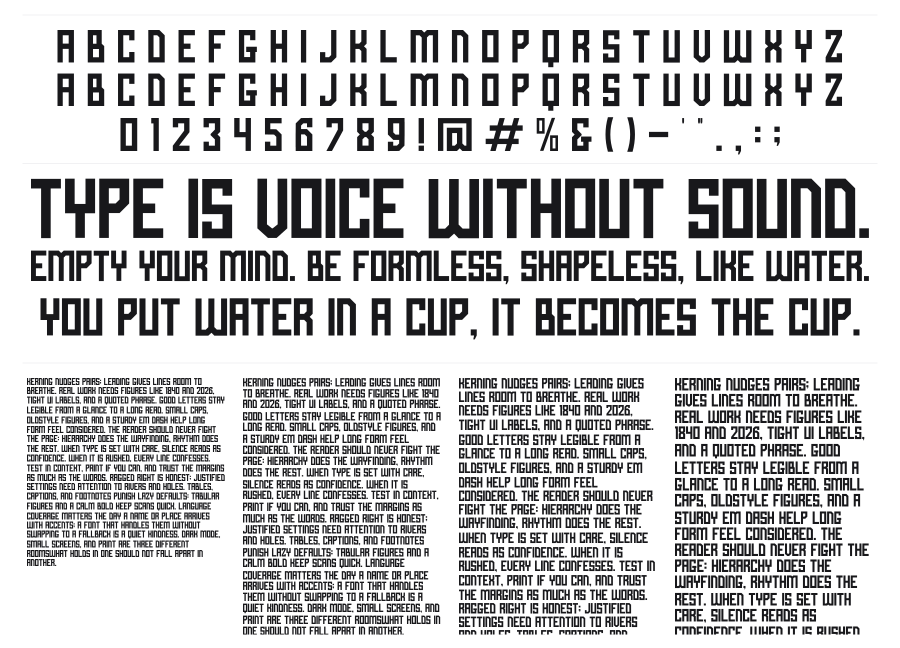 Over'Grid specimen sheet