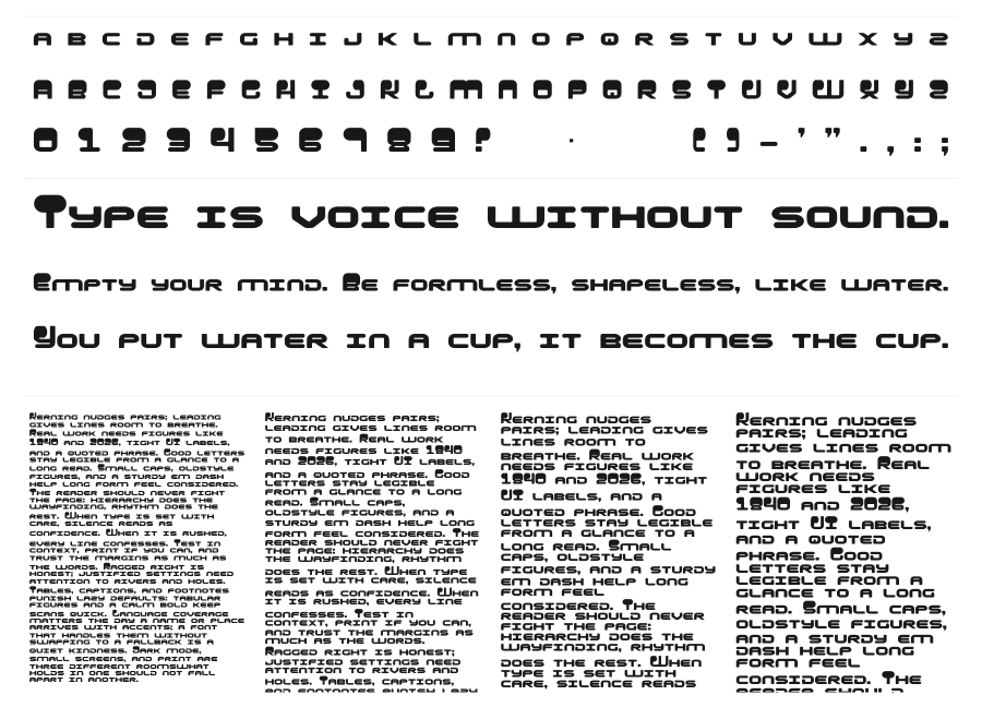 Hypno Agent specimen sheet