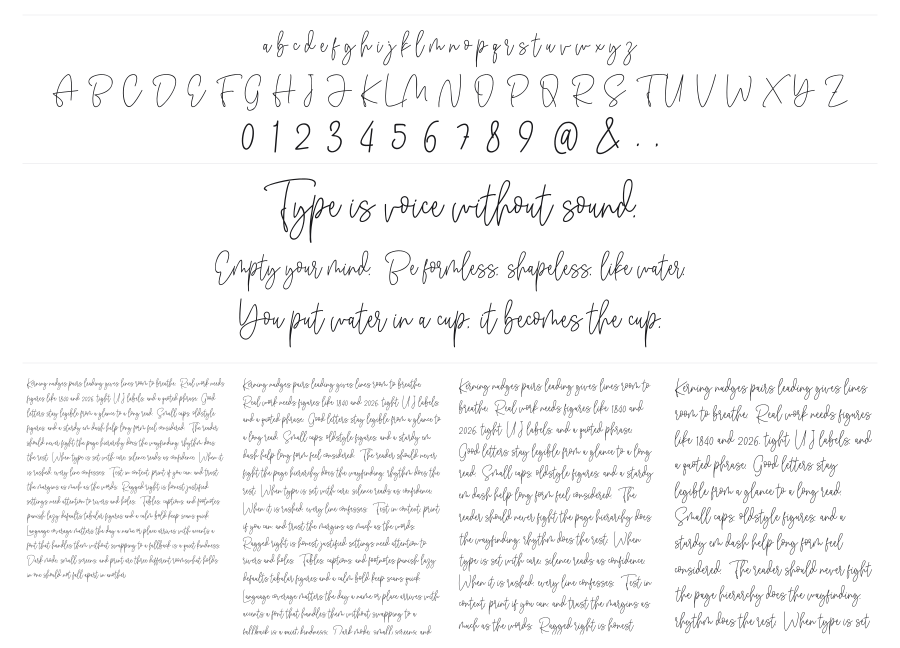 Antouk specimen sheet