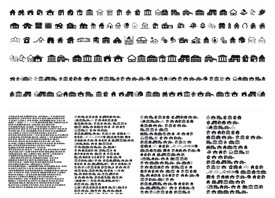House Icons specimen sheet