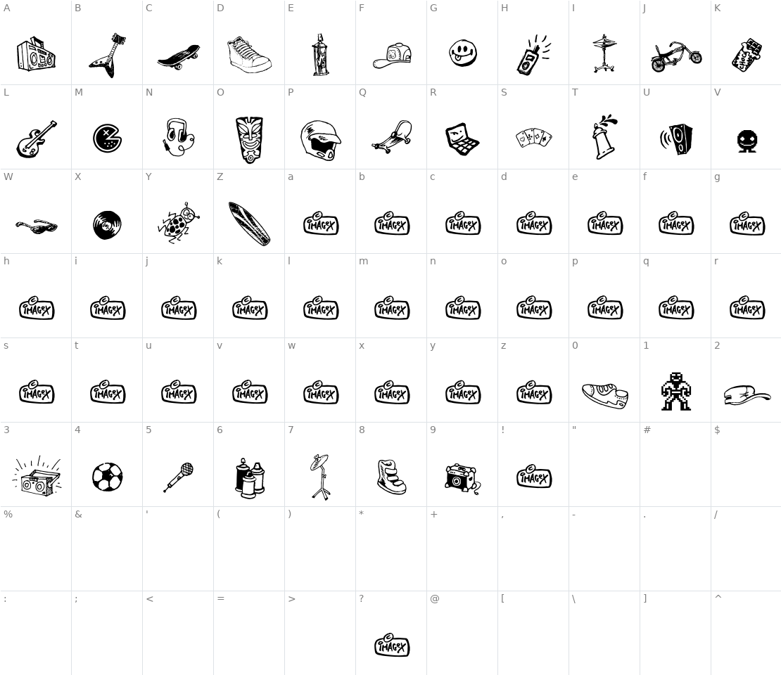 Character set for In my Room