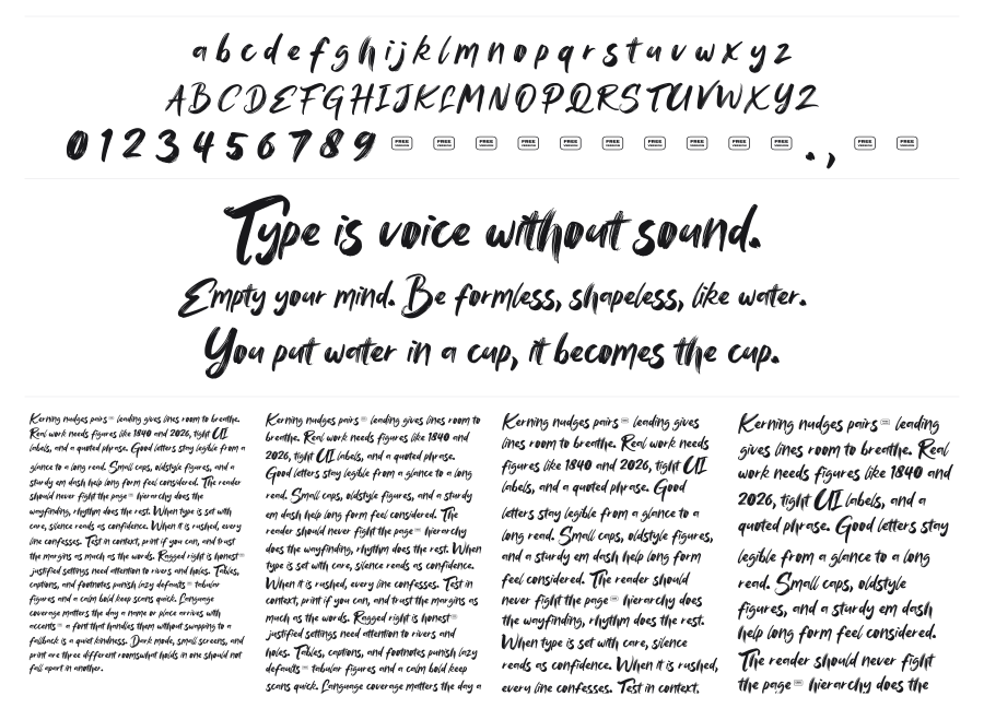 Riponlight specimen sheet