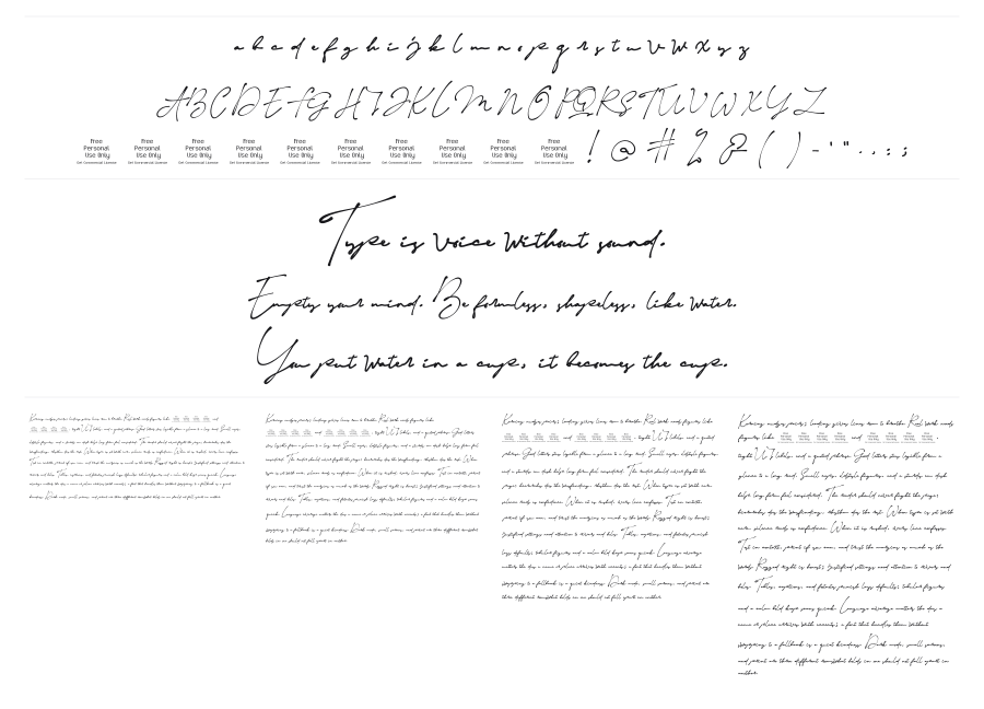 Esmerald specimen sheet