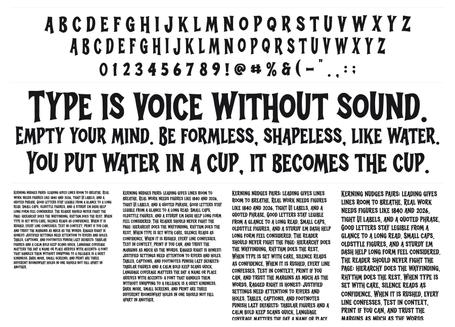 Christmas Shaky specimen sheet