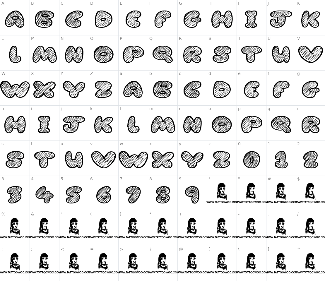 Character set for Cartoon Madness