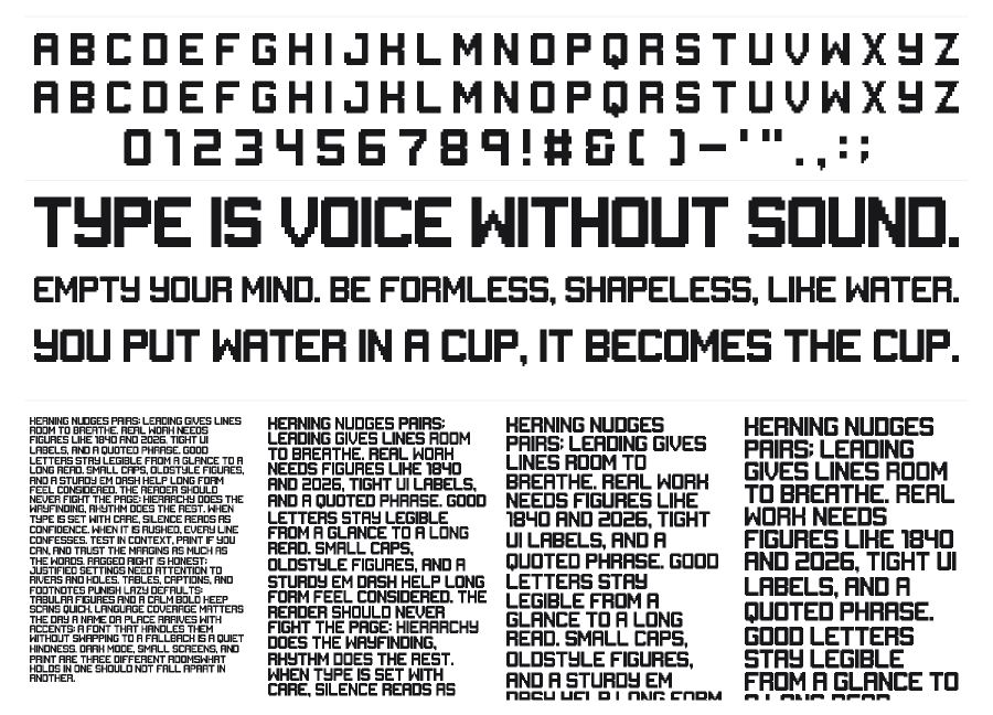 Gameplay 1987 specimen sheet