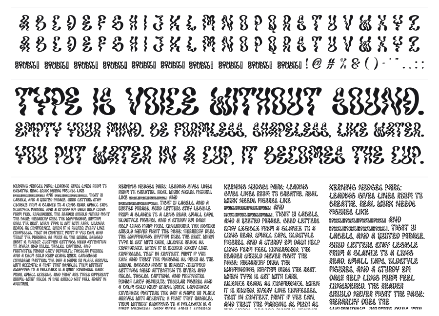 Nockwell specimen sheet
