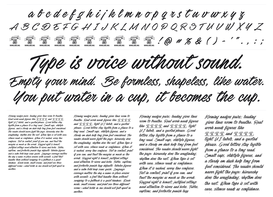 Stackyard specimen sheet