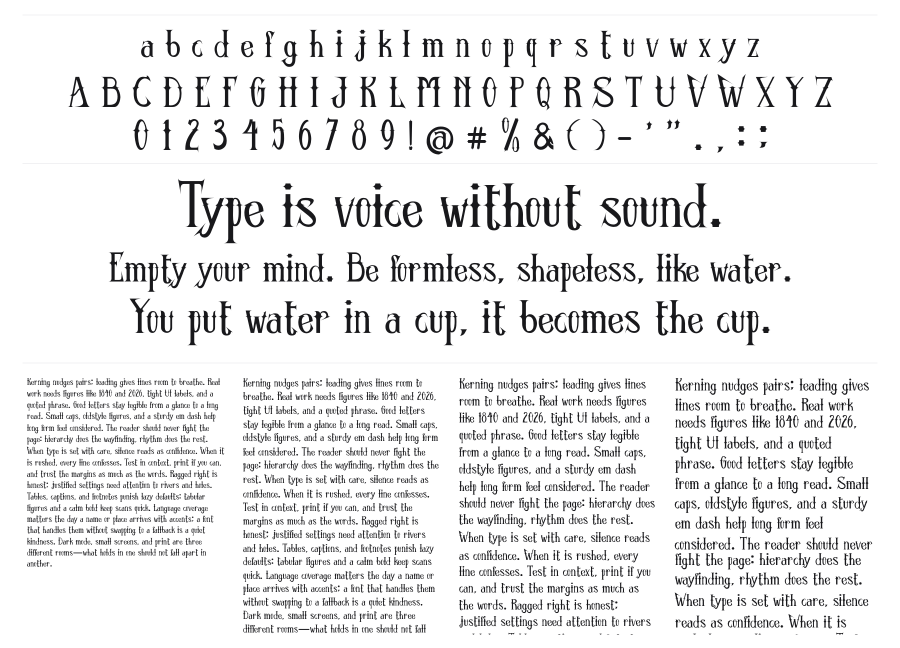 Synyster specimen sheet