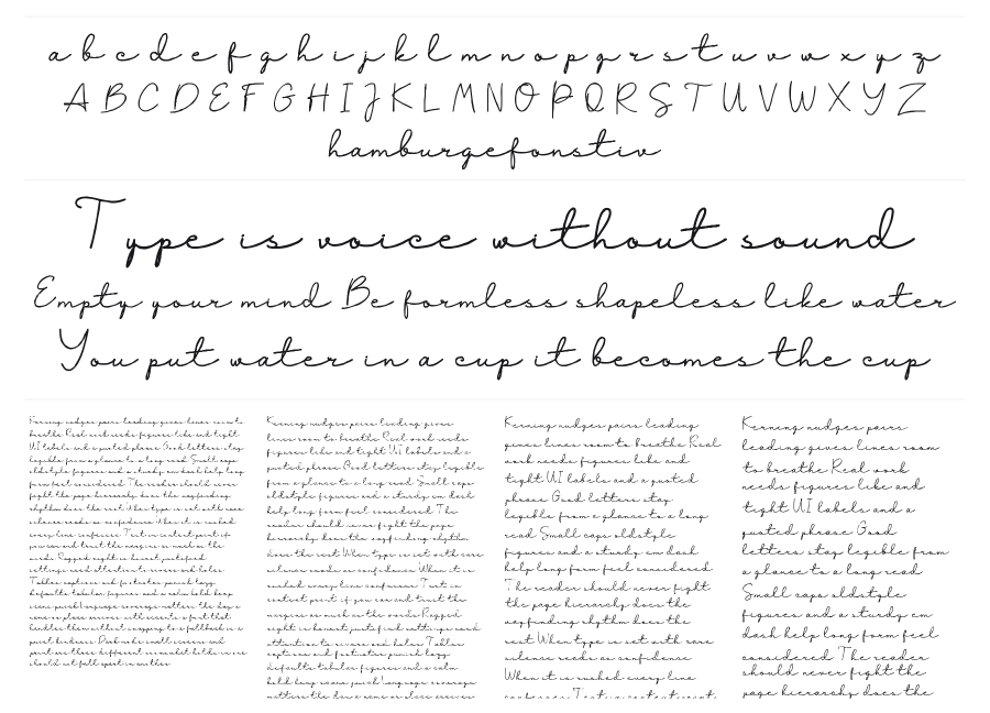Fuzzybrand specimen sheet