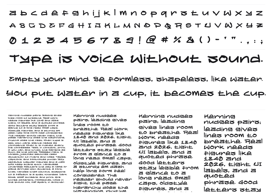 Insanity specimen sheet