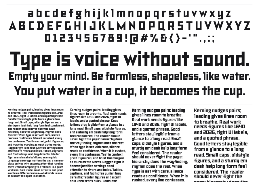 TT Bricks specimen sheet