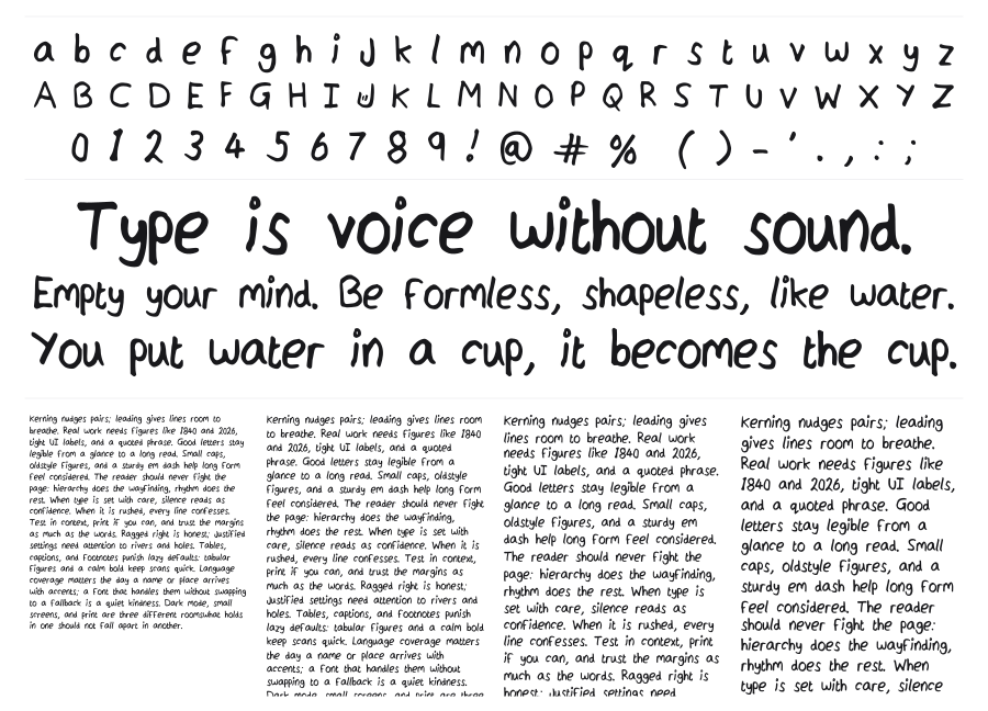 JordFont specimen sheet