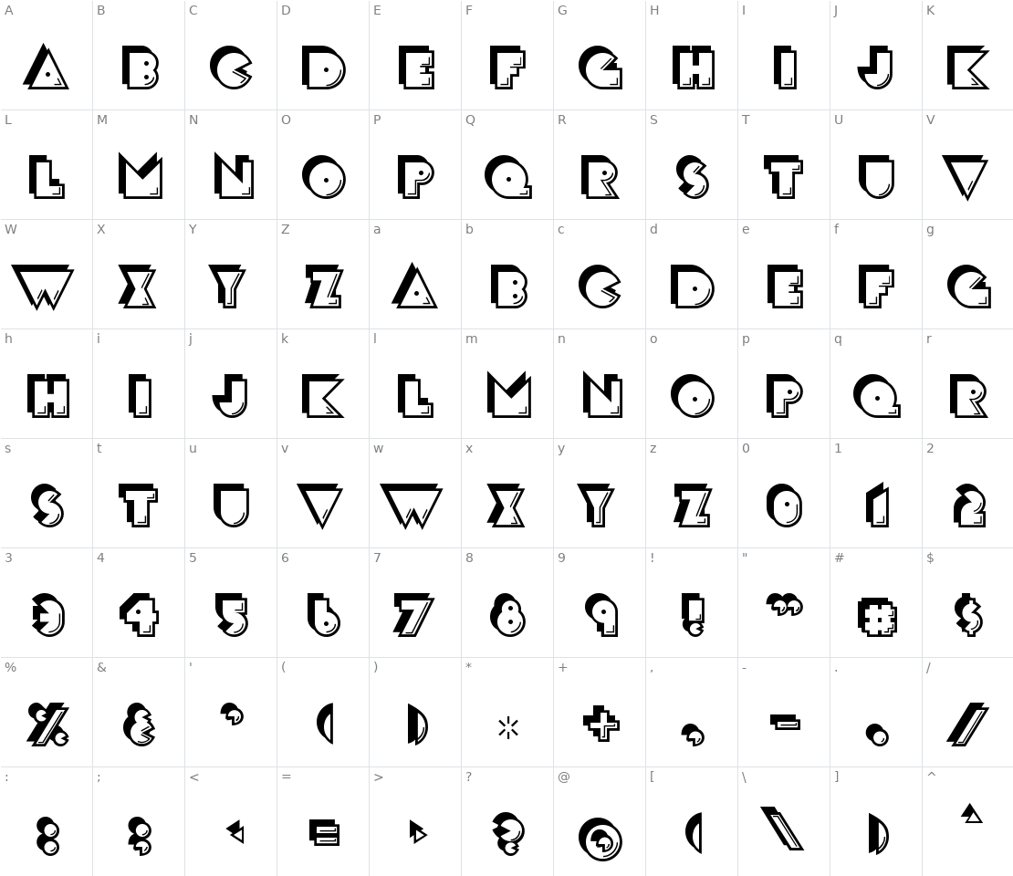 Character set for Crackman