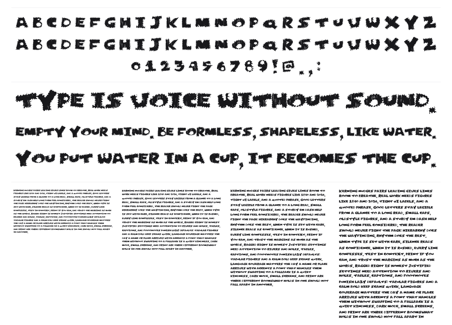 Just Perforate specimen sheet