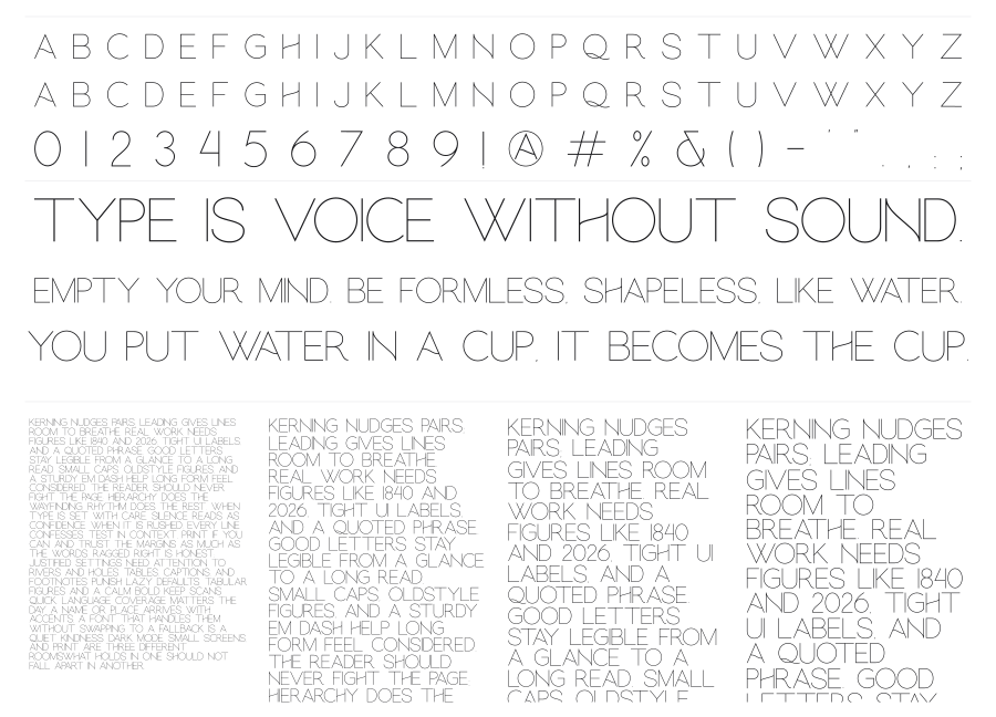 Hello Galleria Sans specimen sheet