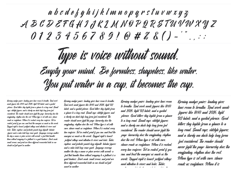 Shinigami specimen sheet