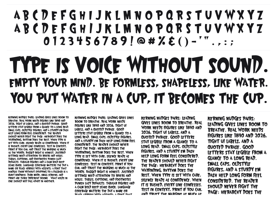 Wayoshi specimen sheet