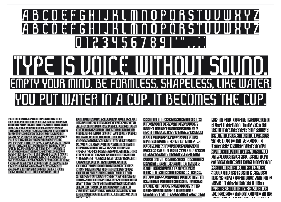 Hour And Date specimen sheet