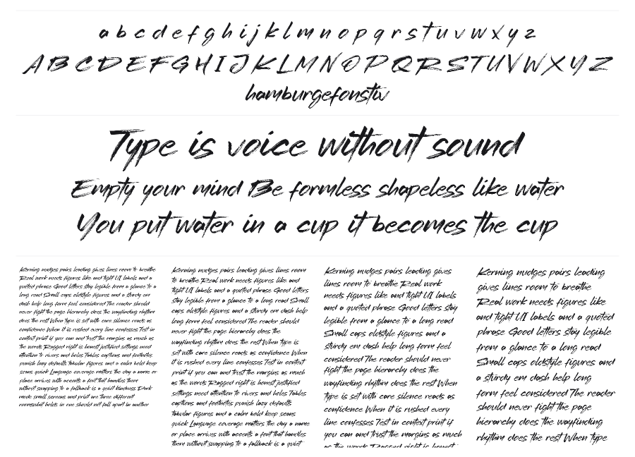 Redtowns specimen sheet