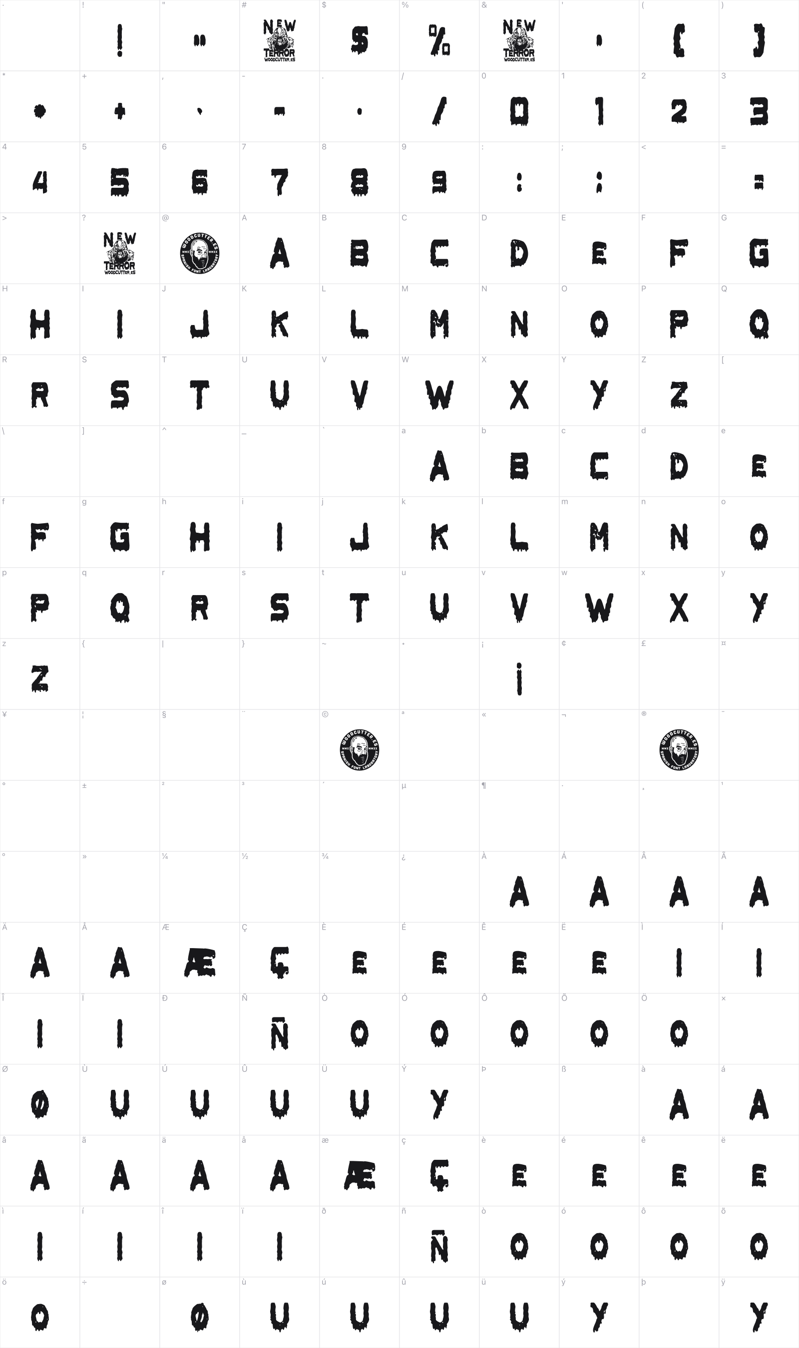 New Terror glyph table