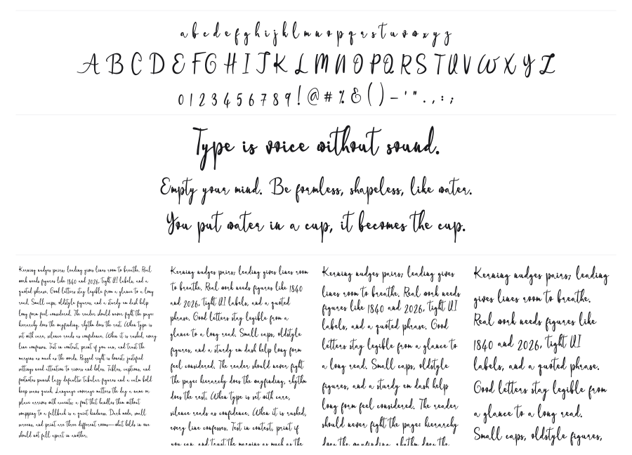 Onlyone specimen sheet