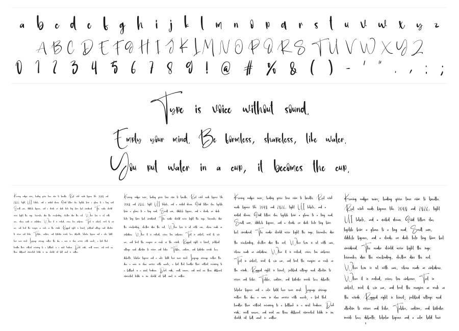 Backdrop specimen sheet