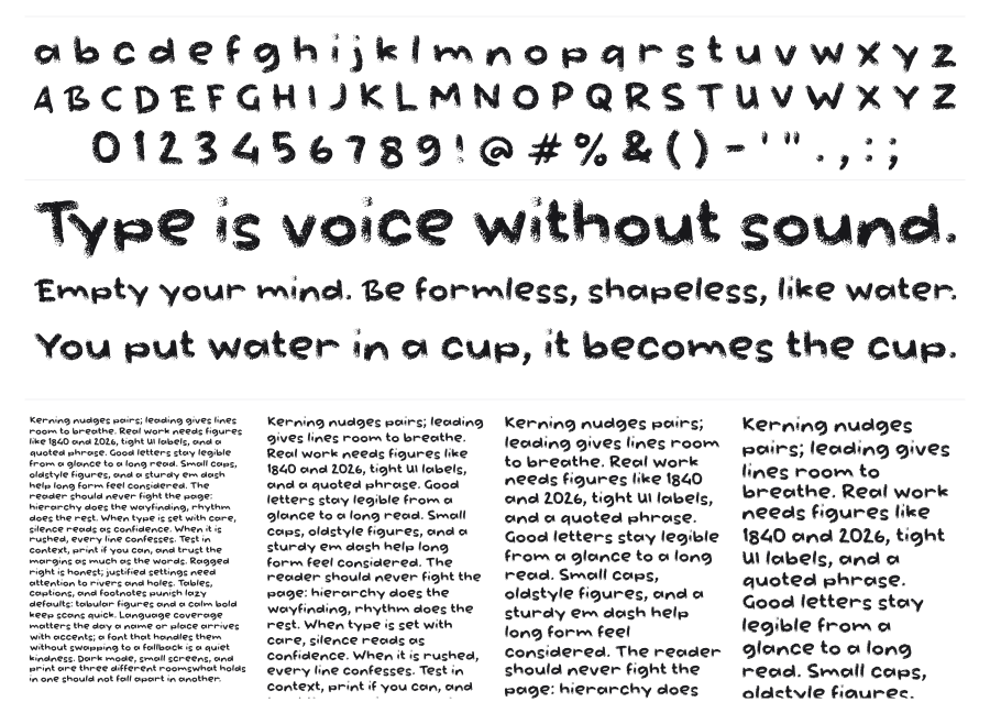 f Frozeros specimen sheet