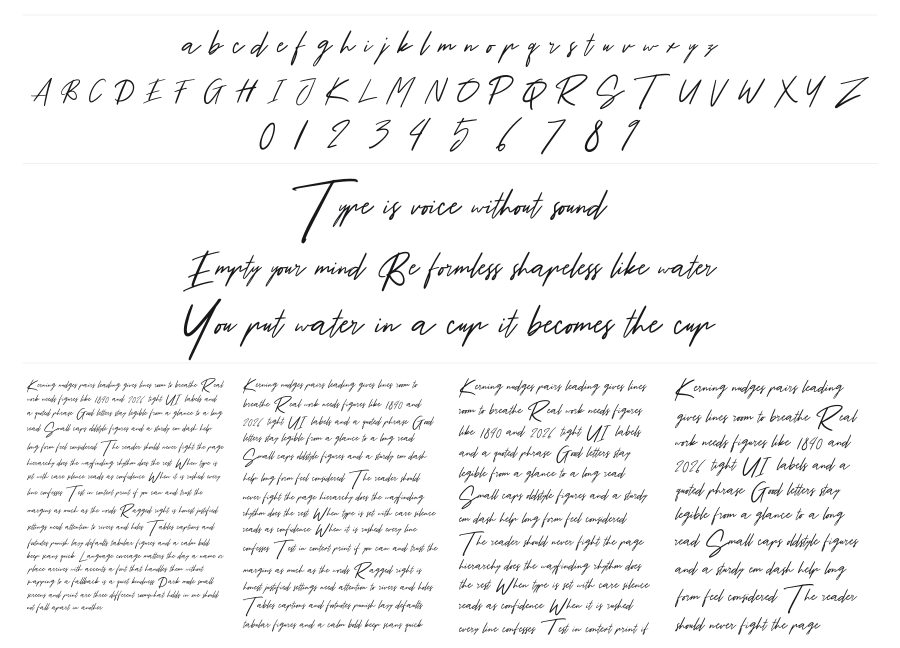 Jangthai specimen sheet