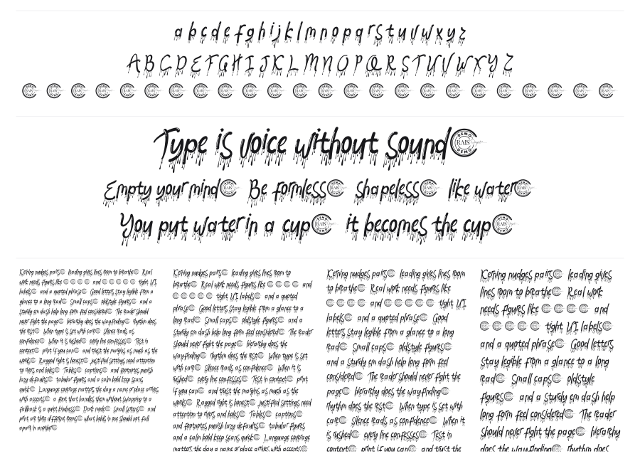 Melting Words specimen sheet