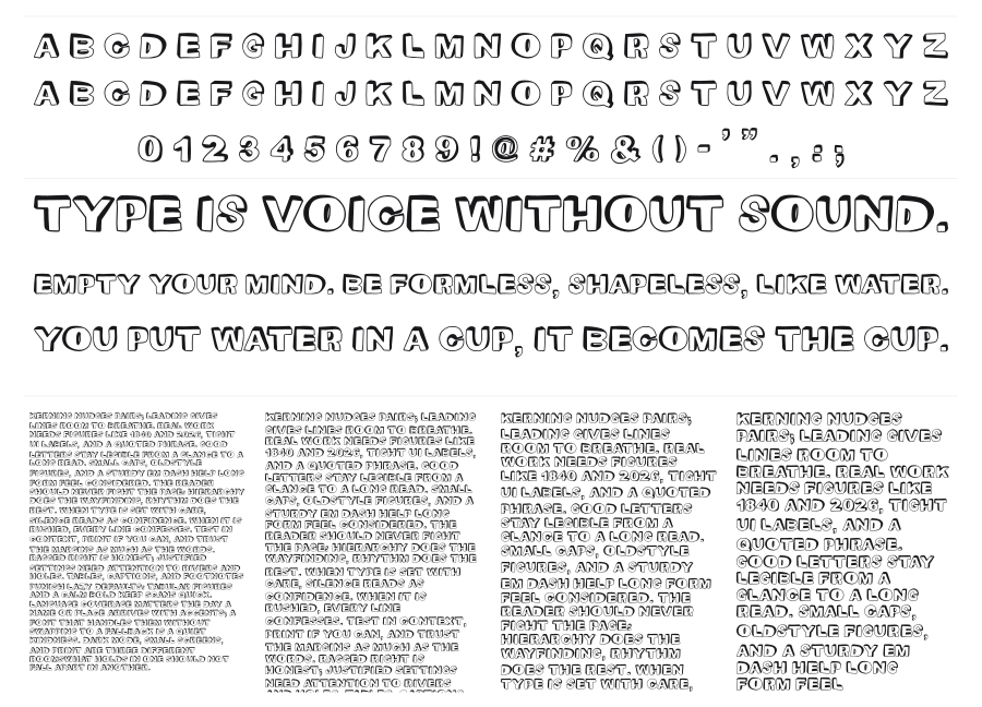 Brooklyn Chill Out specimen sheet