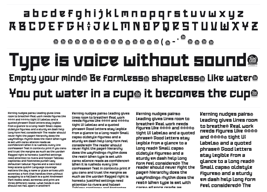 Orewa specimen sheet