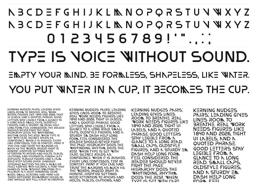 Entirely specimen sheet