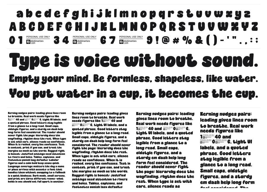Nice Gourmet Sans specimen sheet