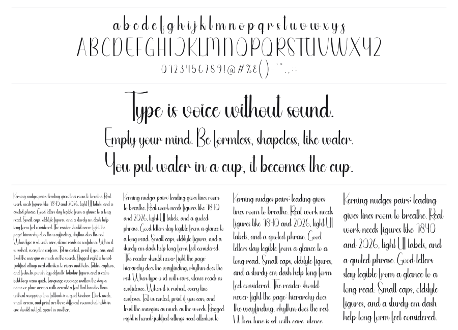One Homework specimen sheet