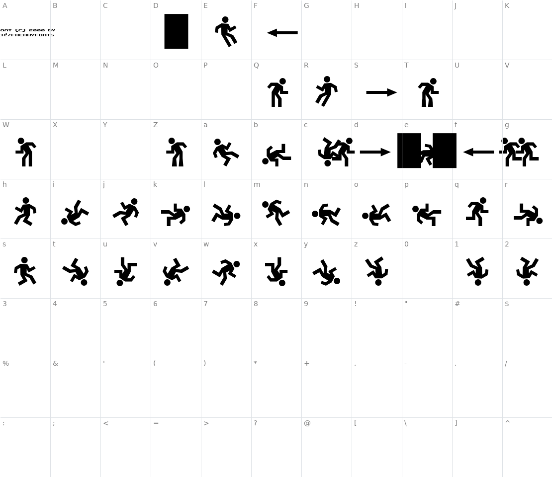 Character set for Dancefloor Exit