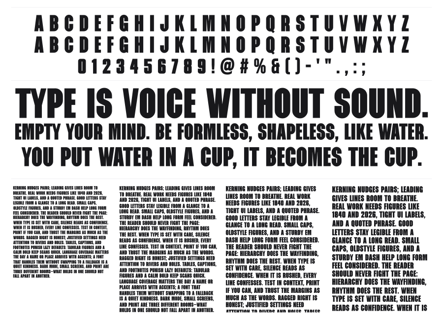 Takeup specimen sheet