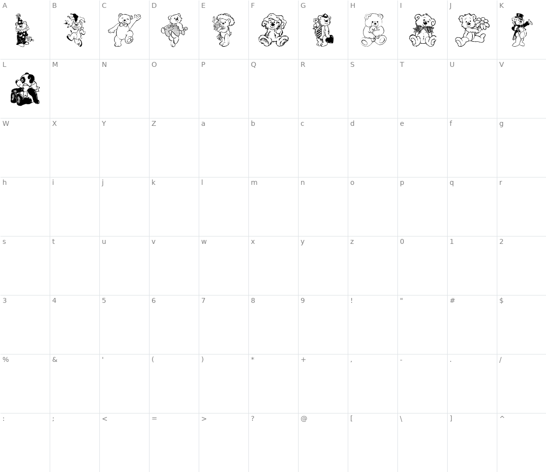 Character set for BearBats